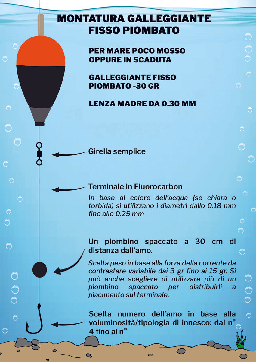 Galleggiante artigianale in EVA | Fisso - Piombato